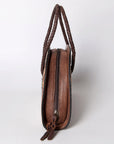 American Darling ADBG517BRW Taco Hand Tooled Hair-On Genuine Leather Women Bag Western Handbag Purse