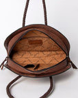 American Darling ADBG517BRW Taco Hand Tooled Hair-On Genuine Leather Women Bag Western Handbag Purse