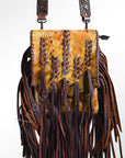 American Darling ADBG519YLAC2 Wallet Hand Tooled Hair-On Genuine Leather Women Bag Western Handbag Purse