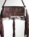 American Darling ADBG526ACGO Wallet Hand Tooled Hair-On Genuine Leather Women Bag Western Handbag Purse
