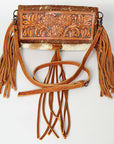 American Darling ADBG526ACGO Wallet Hand Tooled Hair-On Genuine Leather Women Bag Western Handbag Purse