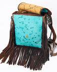 American Darling ADBG529TRQ2 Crossbody Hair-On Genuine Leather Women Bag Western Handbag Purse