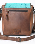 American Darling ADBG529TRQ2 Crossbody Hair-On Genuine Leather Women Bag Western Handbag Purse