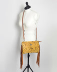 American Darling ADBG530YLAC2 Clutch Hair-On Genuine Leather Women Bag Western Handbag Purse