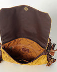 American Darling ADBG530YLAC2 Clutch Hair-On Genuine Leather Women Bag Western Handbag Purse