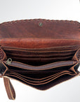 American Darling ADBG514BR Small Crossbody Hand Tooled Genuine Leather Women Bag Western Handbag Purse