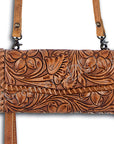 American Darling ADBG514BR Small Crossbody Hand Tooled Genuine Leather Women Bag Western Handbag Purse
