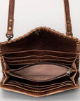 American Darling ADBG514BR Small Crossbody Hand Tooled Genuine Leather Women Bag Western Handbag Purse