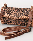 American Darling ADBG514BR Small Crossbody Hand Tooled Genuine Leather Women Bag Western Handbag Purse
