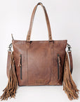 American Darling ADBG502ABRAH Tote Hand Tooled Hair-On Genuine Leather Women Bag Western Handbag Purse
