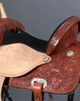 Western Horse Saddle Hilason In American Leather Flex Tree Barrel Trail