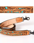 American Darling ADSTF114 Hand Tooled Genuine Leather Crossbody Handle Strap For Bags