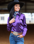 PURPLE SATIN PERFORMANCE RODEO SHIRT
