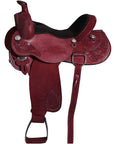 Hilason Western Horse Ranch Roping American Leather Saddle Mahogany