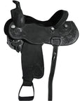 Hilason Western Horse Ranch Roping American Leather Saddle Black