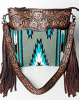 American Darling ADBGZ222 Signature Crossbody Hand Tooled Saddle Blanket Genuine Leather Women Bag Western Handbag Purse