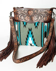 American Darling ADBGZ222 Signature Crossbody Hand Tooled Saddle Blanket Genuine Leather Women Bag Western Handbag Purse