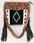 American Darling ADBGZ225 Signature Crossbody Hand Tooled Saddle Blanket Genuine Leather Women Bag Western Handbag Purse