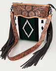 American Darling ADBGZ225 Signature Crossbody Hand Tooled Saddle Blanket Genuine Leather Women Bag Western Handbag Purse