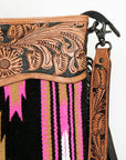 American Darling ADBGZ228 Signature Crossbody Hand Tooled Saddle Blanket Genuine Leather Women Bag Western Handbag Purse