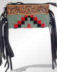 American Darling ADBGZ232 Wallet Hand Tooled Saddle Blanket Genuine Leather Women Bag Western Handbag Purse