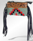 American Darling ADBGZ232 Wallet Hand Tooled Saddle Blanket Genuine Leather Women Bag Western Handbag Purse