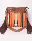 American Darling ADBGZ239 Signature Crossbody Hand Tooled Saddle Blanket Genuine Leather Women Bag Western Handbag Purse