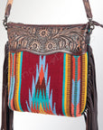 American Darling ADBGZ241 Signature Crossbody Hand Tooled Saddle Blanket Genuine Leather Women Bag Western Handbag Purse