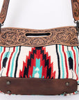 American Darling ADBGZ246 Clutch Hand Tooled Saddle Blanket Genuine Leather Women Bag Western Handbag Purse