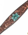 HILASON Western Horse Breast Collar American Leather Floral Tan Dark Brown