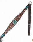 HILASON Western Horse Breast Collar American Leather Floral Tan Dark Brown