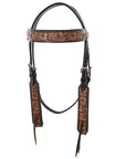 HILASON Western Horse Headstall Breast Collar Wither Strap Set American Leather Floral