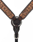HILASON Western Horse Headstall Breast Collar Wither Strap Set American Leather Floral