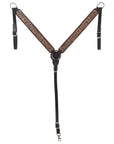 HILASON Western Horse Headstall Breast Collar Wither Strap Set American Leather Floral