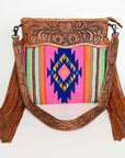 American Darling ADBGZ254 Signature Crossbody Hand Tooled Saddle Blanket Genuine Leather Women Bag Western Handbag Purse