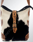 American Darling ADBG539BKW Hobo Hand Tooled Hair-On Genuine Leather Women Bag Western Handbag Purse
