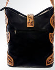 American Darling ADBG539BKW Hobo Hand Tooled Hair-On Genuine Leather Women Bag Western Handbag Purse
