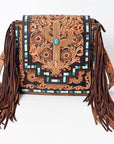 American Darling ADBG543 Large Crossbody Hand Tooled Genuine Leather Women Bag Western Handbag Purse
