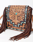 American Darling ADBG543 Large Crossbody Hand Tooled Genuine Leather Women Bag Western Handbag Purse