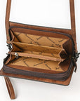 American Darling ADBG544 Wallet Hand Tooled Genuine Leather Women Bag Western Handbag Purse