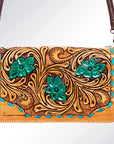 American Darling ADBG545 Organiser Hand Tooled Genuine Leather Women Bag Western Handbag Purse