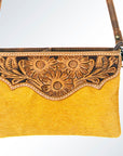 American Darling ADBG546MUS Coin Purse Hand Tooled Hair-On Genuine Leather Women Bag Western Handbag Purse