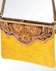 American Darling ADBG546MUS Coin Purse Hand Tooled Hair-On Genuine Leather Women Bag Western Handbag Purse