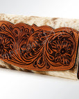 American Darling ADBG549TAW Wallet Hand Tooled Hair-On Genuine Leather Women Bag Western Handbag Purse
