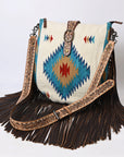 American Darling ADBG551DAR1 Messenger Saddle Blanket Genuine Leather Women Bag Western Handbag Purse