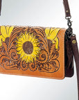 American Darling ADBG554 Organiser Hand Tooled Genuine Leather Women Bag Western Handbag Purse