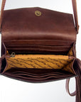 American Darling ADBG556BFRNG Wristlet Hand Tooled Genuine Leather Women Bag Western Handbag Purse