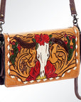 American Darling ADBG559 Organiser Hand Tooled Genuine Leather Women Bag Western Handbag Purse