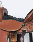 Hilason Western Horse Trail Barrel Racing American Leather Saddle Dark Brown