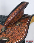 Hilason Western Horse Trail Barrel Racing American Leather Saddle Dark Brown